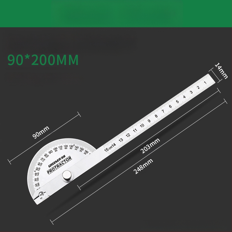 Неръждаема стомана – Регулируема ъгломерна линейка за дърводелство, висока прецизност