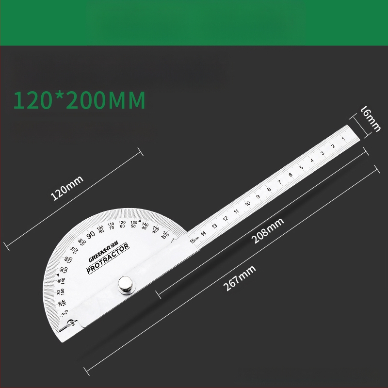 Неръждаема стомана – Регулируема ъгломерна линейка за дърводелство, висока прецизност