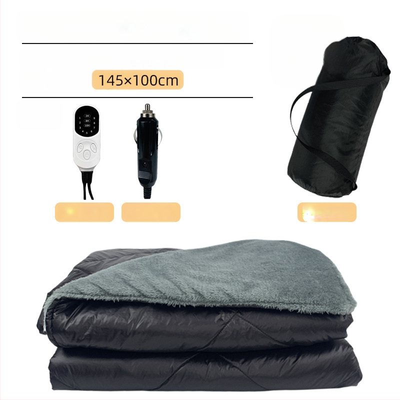 FEBORY 12V automobilių maitinimo elektrinė antklodė, sintetinis pluoštas, modelis TT-100x75-1x, vieno valdiklio, 72W