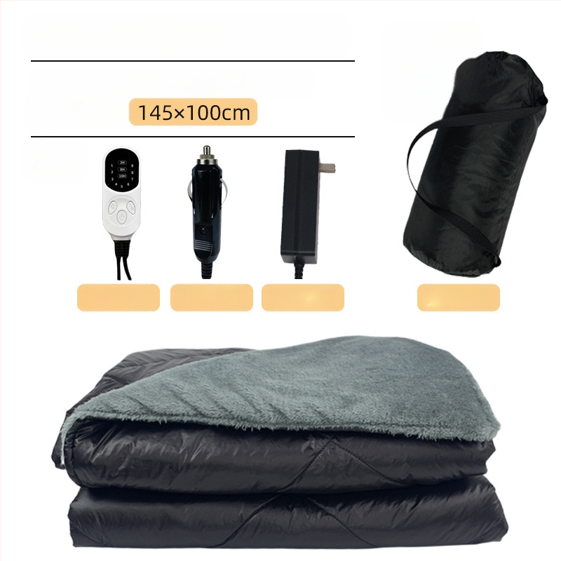 FEBORY 12V automobilių maitinimo elektrinė antklodė, sintetinis pluoštas, modelis TT-100x75-1x, vieno valdiklio, 72W