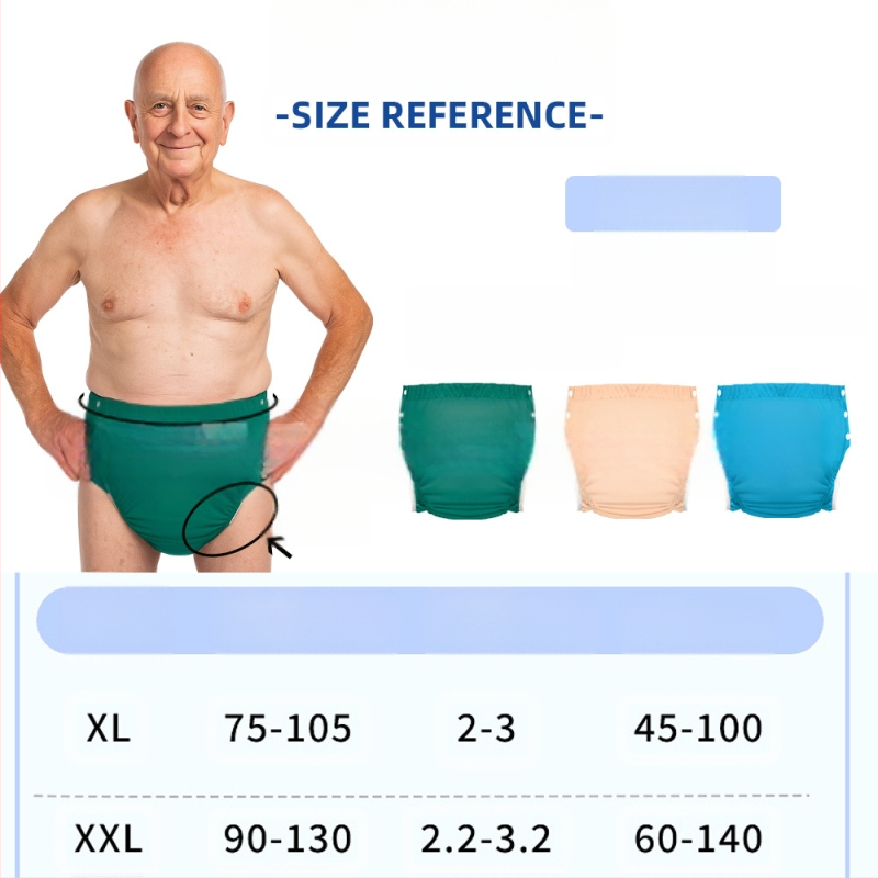 Suaugusiųjų inkontinencijos kelnaitės, daugkartinio naudojimo pull-up, nuotėkio prevencija, 100% medvilnė, prekė Baby Show, 2025 rudens išleidimas