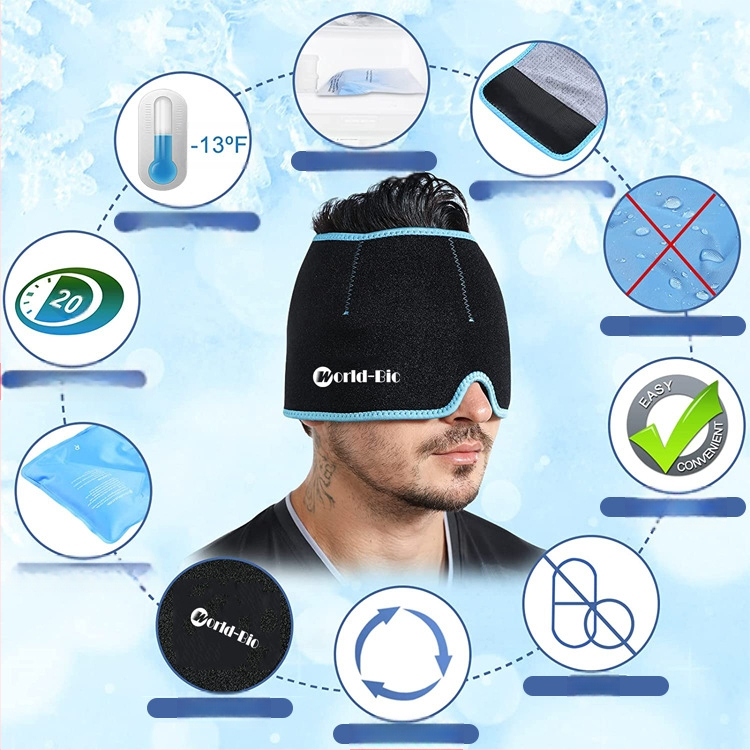 Gelio ledinė kepurė galvai aušinimui ir fizioterapijai | Nailono audinys, gelio užpildas, 860 g