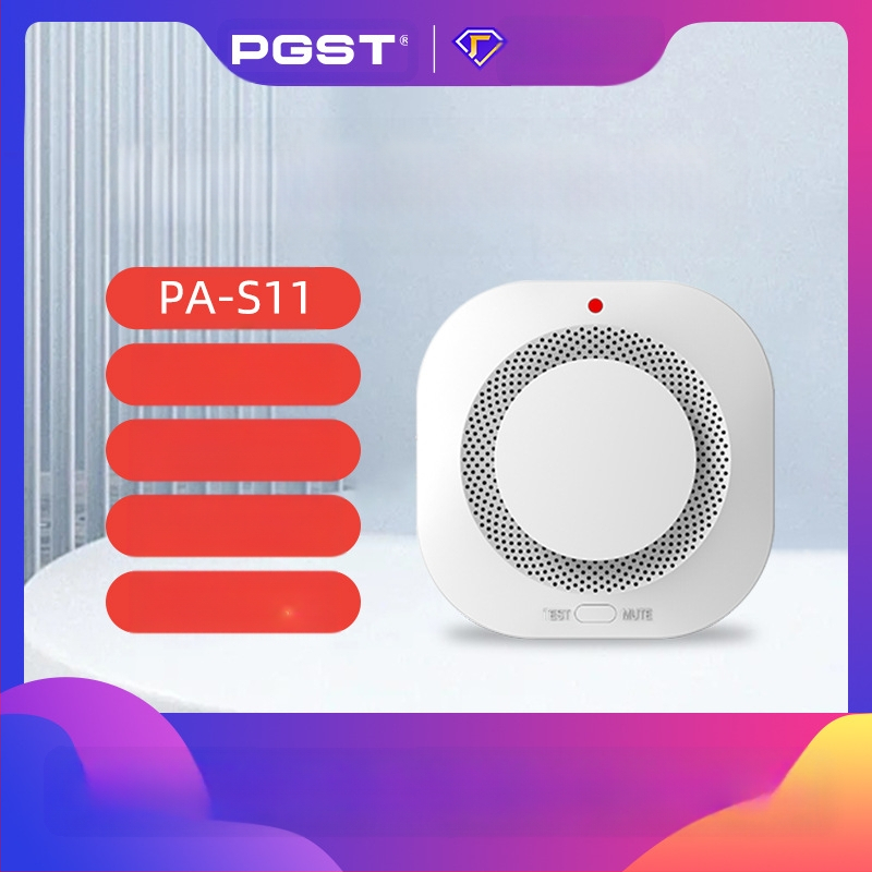 Безжичен детектор за дим S11D, 360° обхват, детекция до 6 м, 3C сертифициран, аларма със звук и светлина, за домашна употреба