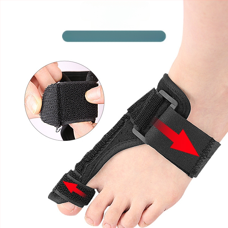 Unisex piršto atskirtukas hallux valgus su nykščio palaikymu – apsauginė danga, medžiagos: flanelė, kempinė, Velcro, plastikinė juostelė; serija Separator; stilius Hallux valgus; tinka visiems metų laikams