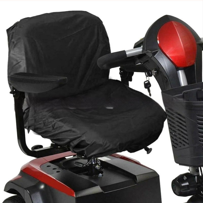 Lietus pārsegs sēdekļa spilventiņam elektriskajiem ratiem vecākiem un cilvēkiem ar invaliditāti; putekļu un ūdensnecaurdzīgs; elastīgs apvalks; materiāls Oxford audums/polyster tafta; logotipa druka iespējama.