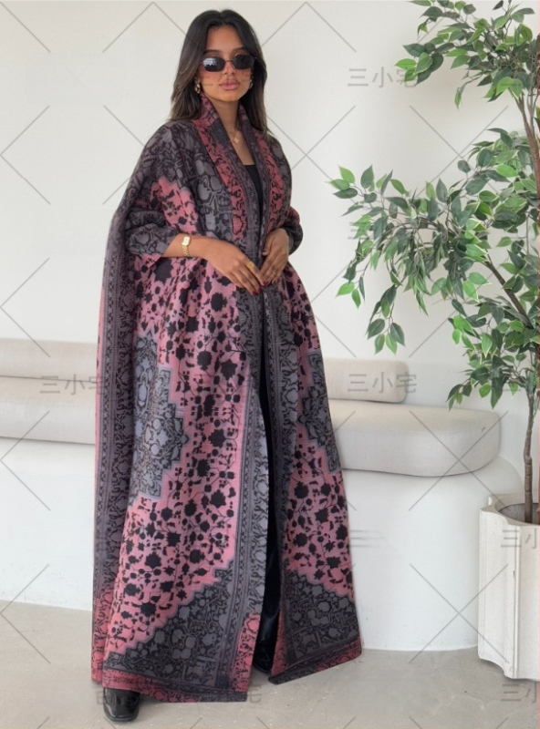 Three Small Houses plisírozott poliészter kardigán, hosszú ujjú, hosszú külső ruházat, 2025 nyár