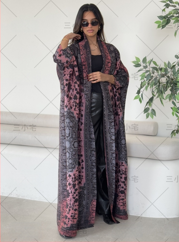 Three Small Houses plisírozott poliészter kardigán, hosszú ujjú, hosszú külső ruházat, 2025 nyár