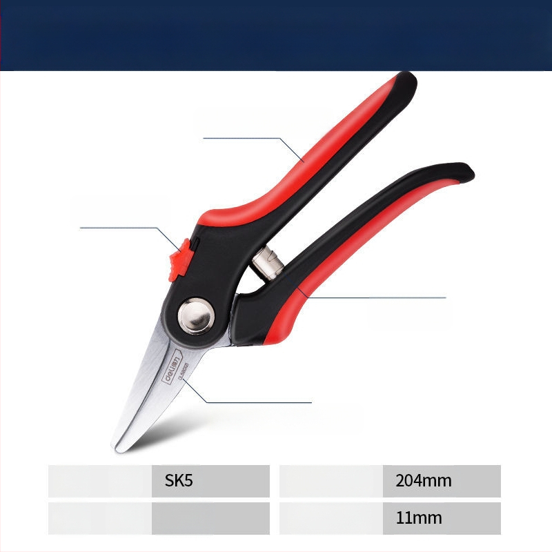 Deli ножици за подрязване със стоманени ножове SK-5, PP дръжки, за подрязване на клонки и плодни дървета