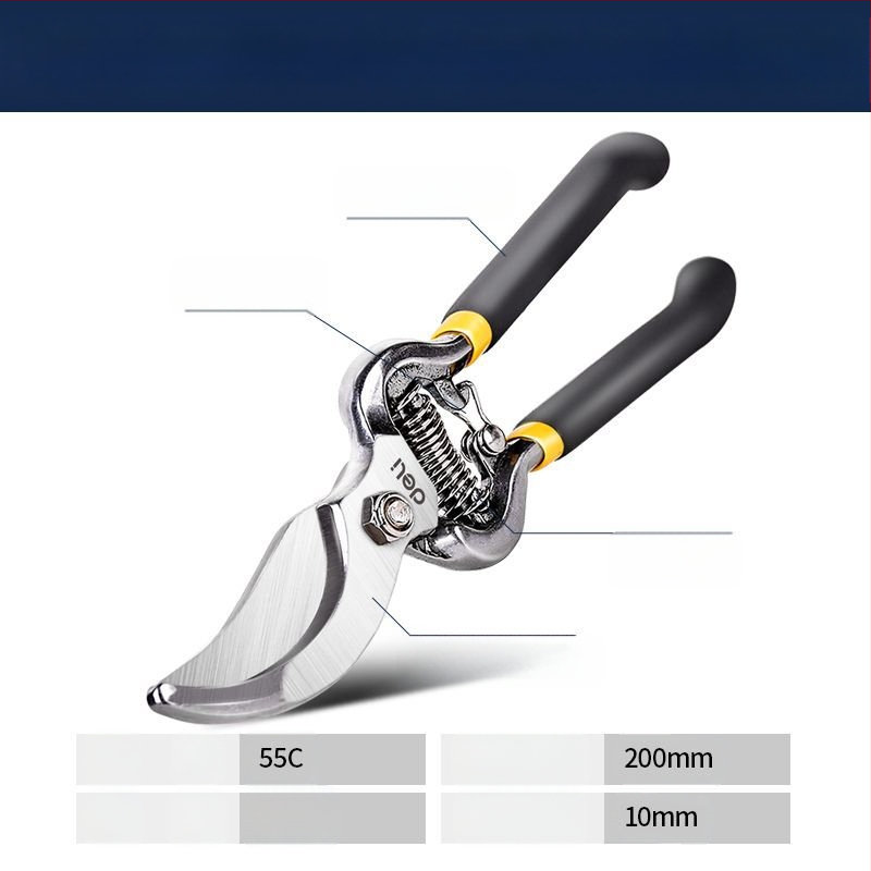 Deli ножици за подрязване със стоманени ножове SK-5, PP дръжки, за подрязване на клонки и плодни дървета