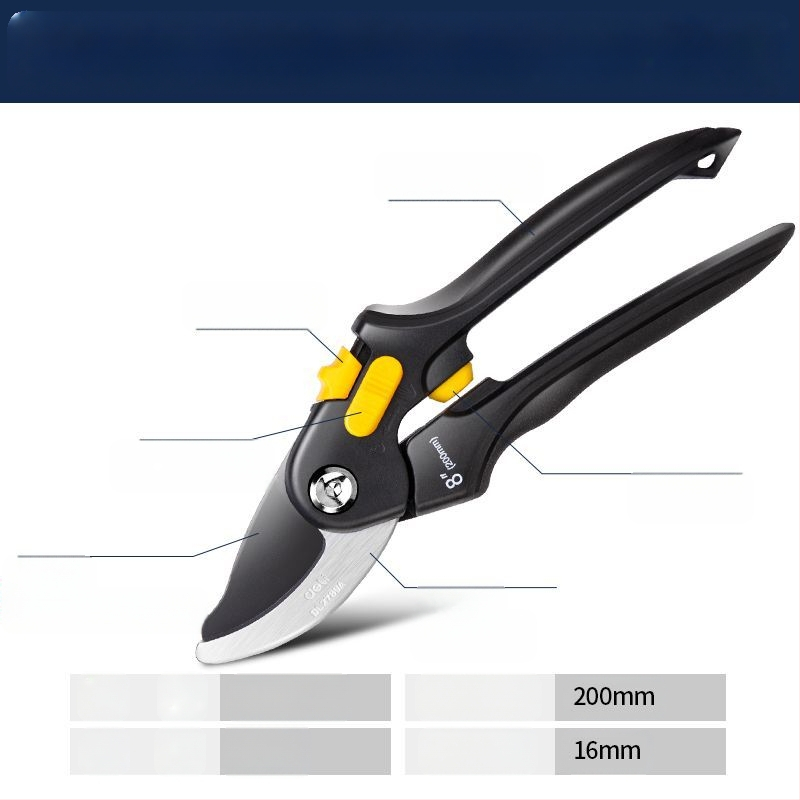 Deli ножици за подрязване със стоманени ножове SK-5, PP дръжки, за подрязване на клонки и плодни дървета