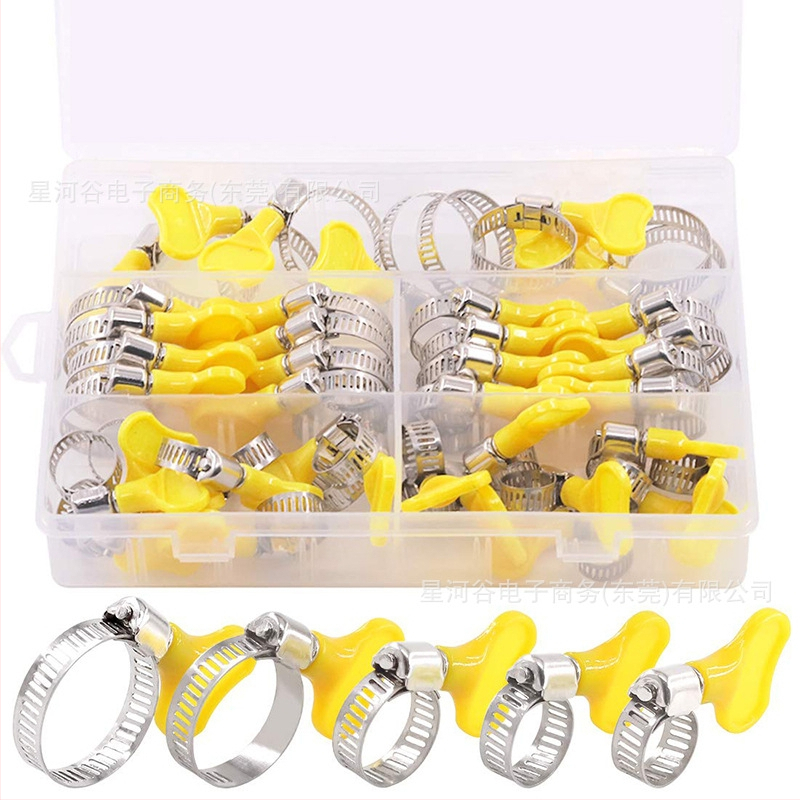 Stezaljka za crijeva od 201 nehrđajućeg čelika s ručkom – nominalni promjer 8–29 mm, promjer učvršćivanja 4–10 mm, za fiksiranje cijevi, Galaxy Valley