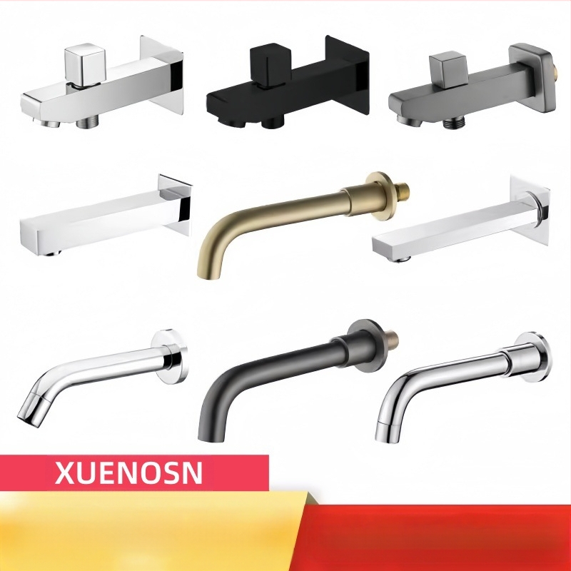 Rejtett réz csap a zuhanyhoz és mosdóhoz, menetes csatlakozás, 6 MPa, 1–80°C, modern stílus