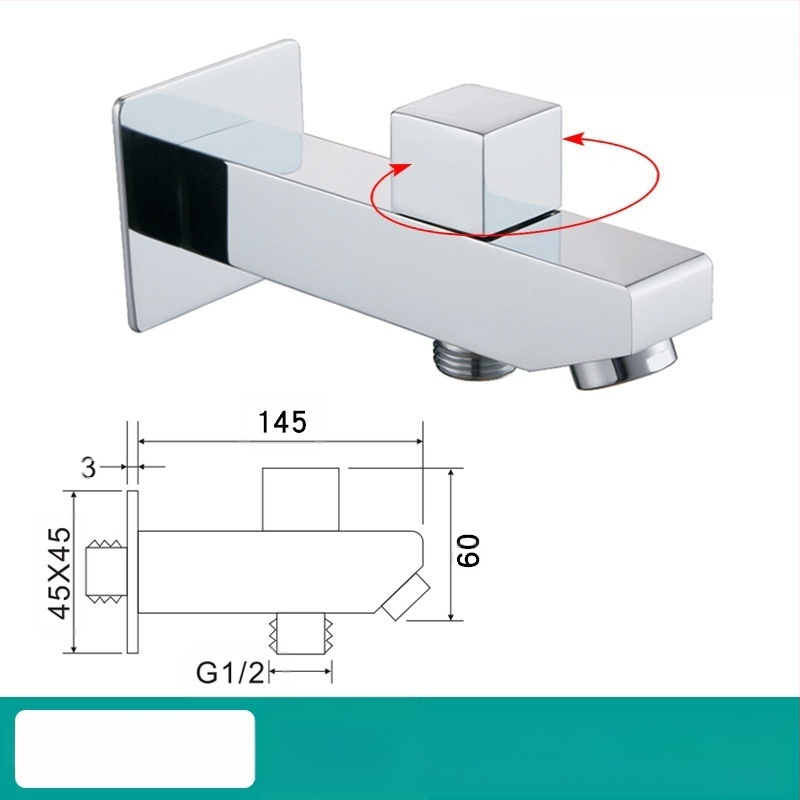 Rejtett réz csap a zuhanyhoz és mosdóhoz, menetes csatlakozás, 6 MPa, 1–80°C, modern stílus