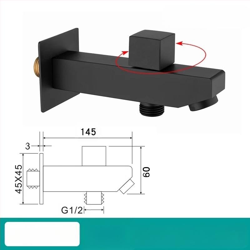 Rejtett réz csap a zuhanyhoz és mosdóhoz, menetes csatlakozás, 6 MPa, 1–80°C, modern stílus