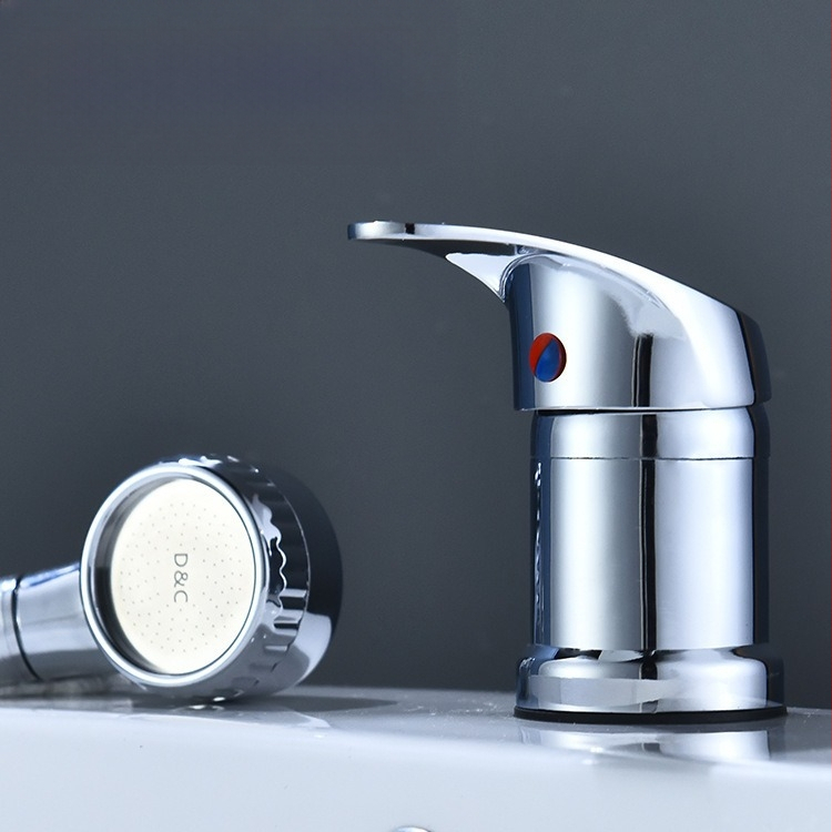 Sampont mosó csap meleg/hideg keverő szeleppel és nyomás alatti zuhanyfejjel | anyag: cinkötvözet | FCC tanúsítvány | kimenet: 6 | funkciók: keverés, késleltetés, húzás