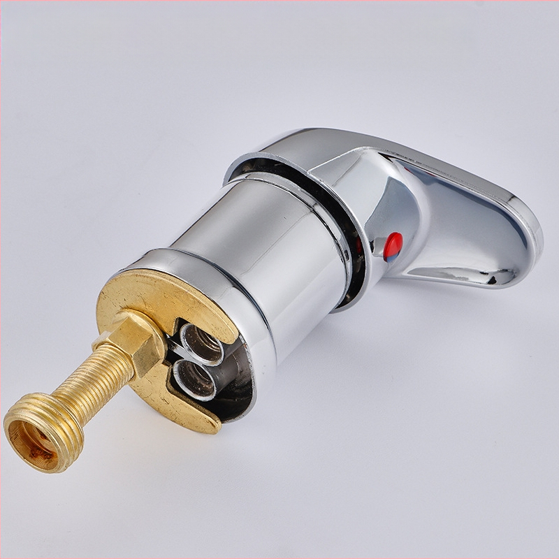 Sampont mosó csap meleg/hideg keverő szeleppel és nyomás alatti zuhanyfejjel | anyag: cinkötvözet | FCC tanúsítvány | kimenet: 6 | funkciók: keverés, késleltetés, húzás