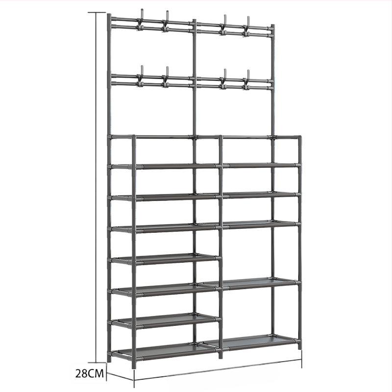 Įėjimo zonoje batų ir skrybėnų laikymo lentyna – daugiafunkcinė, dulkių atspari, plastikinė, Mu feng