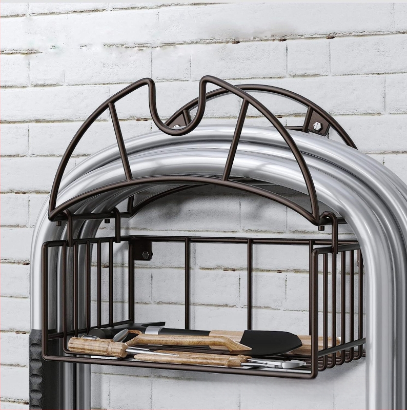 Vasból készült kerti tömlő tartó kosárral – nehéz használatra, asztali tárolás (Iron, Desktop storage, Hansen, 2023)