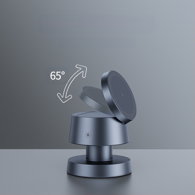 Aliuminio lydinio keturi viename stalinis belaidžio įkrovimo skaitymo šviestu, grybų dizaino, suderinamas su Apple magnetiniu sulankstomu įkrovikliu QC3.0 15W CE FCC ROHS