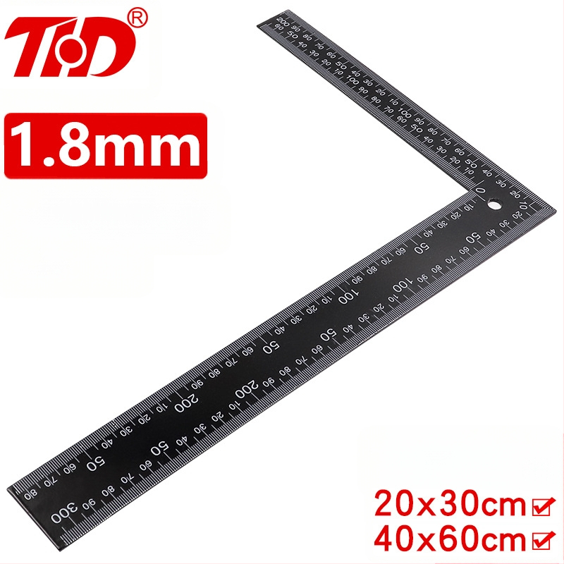 L-σχήματος γωνιόμετρο από χάλυβα υψηλής περιεκτικότητας σε άνθρακα για μέτρηση γωνιών, ακρίβεια 1 mm, με δυνατότητα προσαρμογής