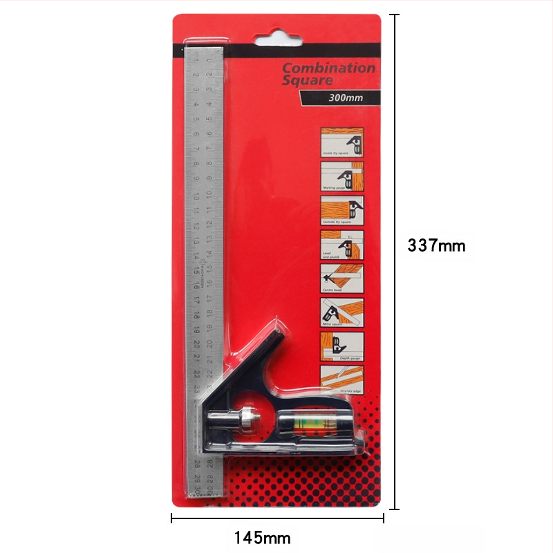 L-σχήματος γωνιόμετρο από χάλυβα υψηλής περιεκτικότητας σε άνθρακα για μέτρηση γωνιών, ακρίβεια 1 mm, με δυνατότητα προσαρμογής