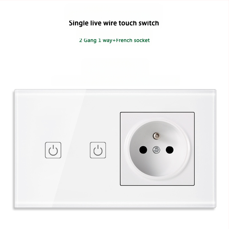 146 tipo liečiamasis jungiklio skydelis su 1/2/3 jungikliais, Prancūzijos standarto dvigubos USB lizdų panelė, sienos montavimas, 16A