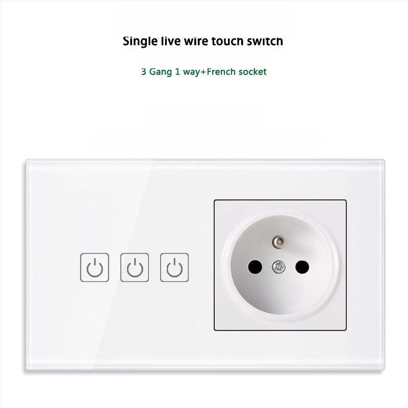 146 tipo liečiamasis jungiklio skydelis su 1/2/3 jungikliais, Prancūzijos standarto dvigubos USB lizdų panelė, sienos montavimas, 16A