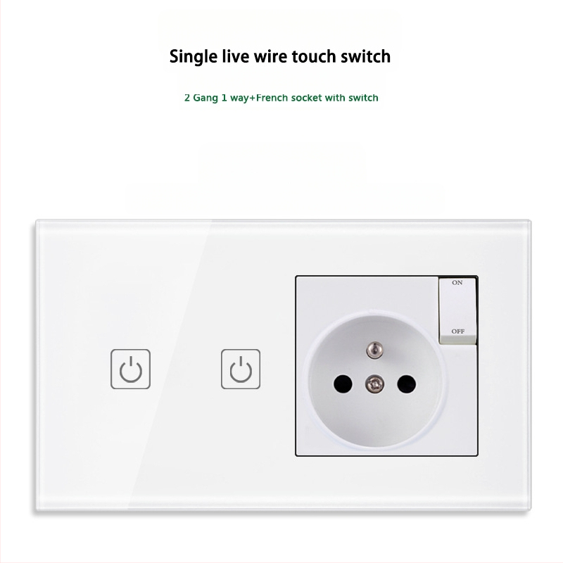 146 tipo liečiamasis jungiklio skydelis su 1/2/3 jungikliais, Prancūzijos standarto dvigubos USB lizdų panelė, sienos montavimas, 16A