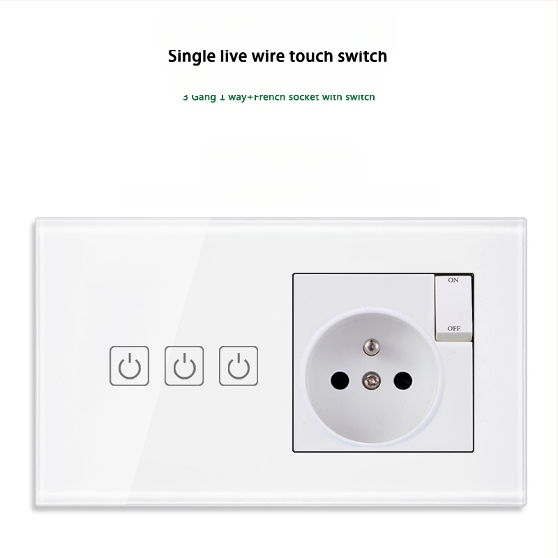 146 tipo liečiamasis jungiklio skydelis su 1/2/3 jungikliais, Prancūzijos standarto dvigubos USB lizdų panelė, sienos montavimas, 16A
