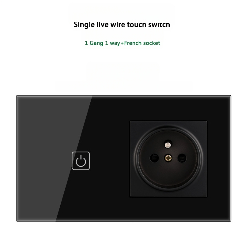 146 tipo liečiamasis jungiklio skydelis su 1/2/3 jungikliais, Prancūzijos standarto dvigubos USB lizdų panelė, sienos montavimas, 16A