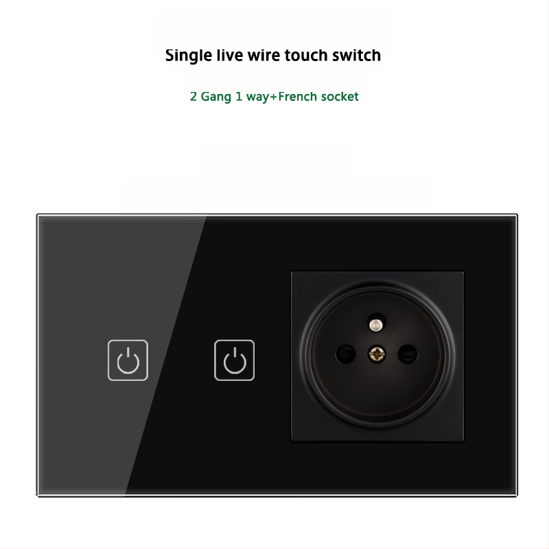 146 tipo liečiamasis jungiklio skydelis su 1/2/3 jungikliais, Prancūzijos standarto dvigubos USB lizdų panelė, sienos montavimas, 16A