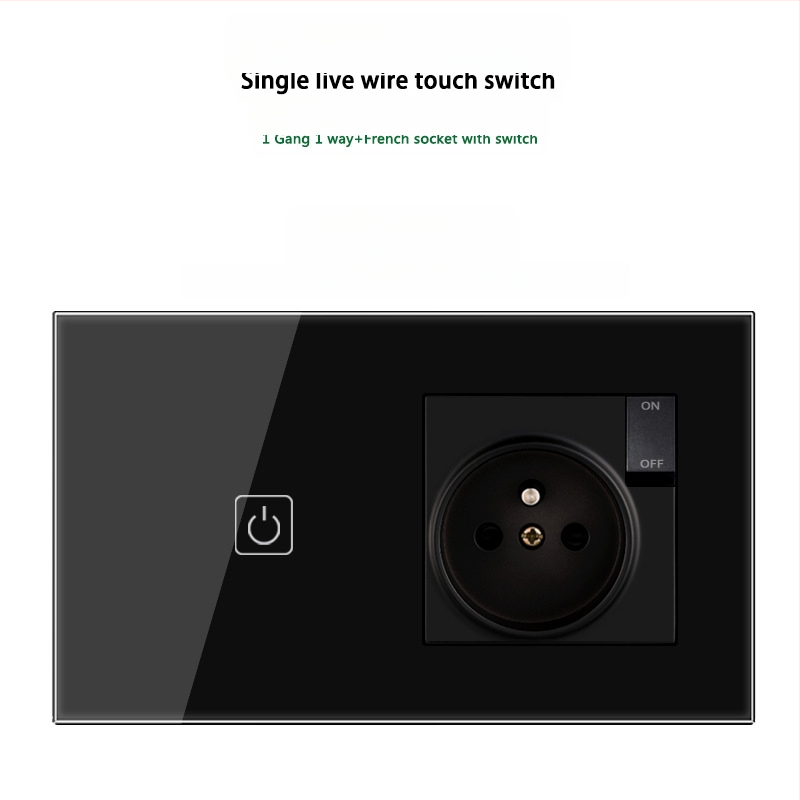 146 tipo liečiamasis jungiklio skydelis su 1/2/3 jungikliais, Prancūzijos standarto dvigubos USB lizdų panelė, sienos montavimas, 16A