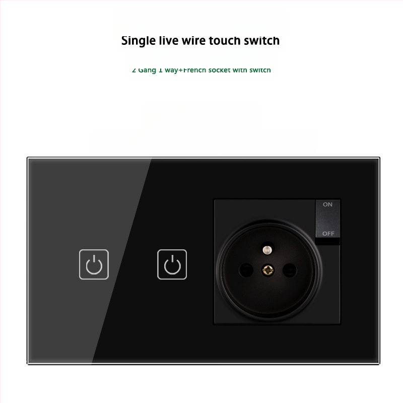 146 tipo liečiamasis jungiklio skydelis su 1/2/3 jungikliais, Prancūzijos standarto dvigubos USB lizdų panelė, sienos montavimas, 16A