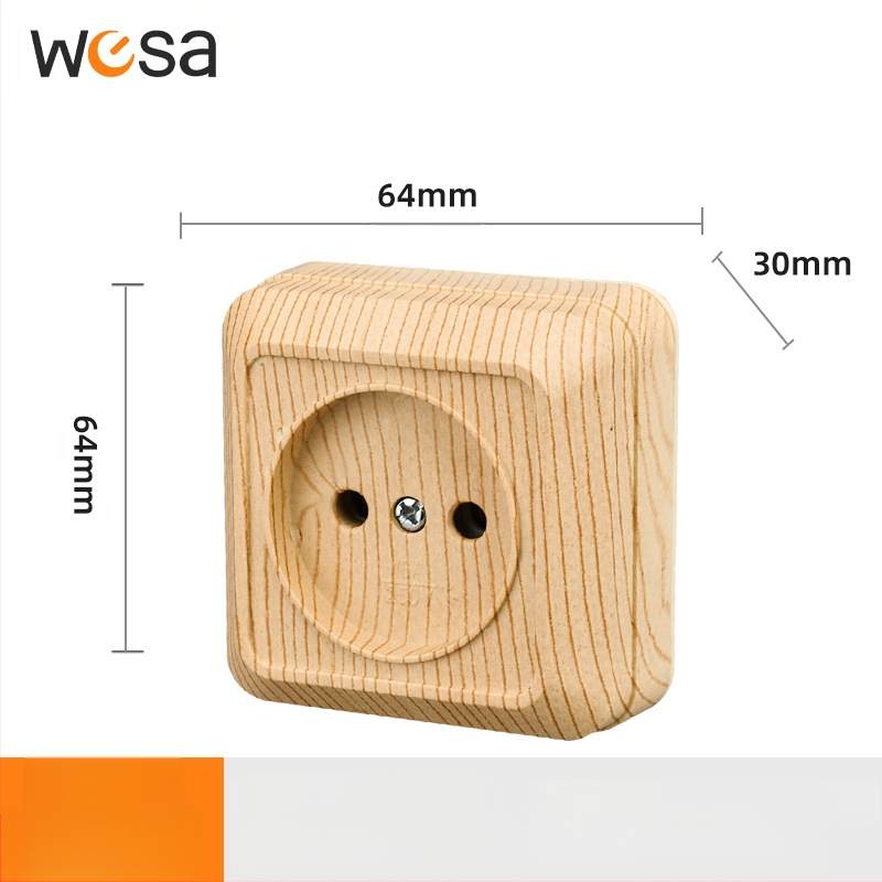 Стенен контакт с ключ, Европейски стандарт, 10A, 100–250V, месингов корпус, CE