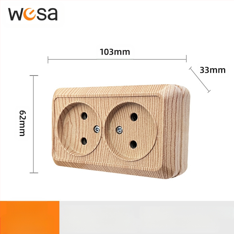 Стенен контакт с ключ, Европейски стандарт, 10A, 100–250V, месингов корпус, CE