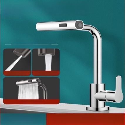 Limu LM1 virtuvės maišytuvas, varinis korpusas, keramikos disko vožtuvas, pasukamas ištekėjimas, elektroplakavimas paviršius, lengvas prabangos stilius