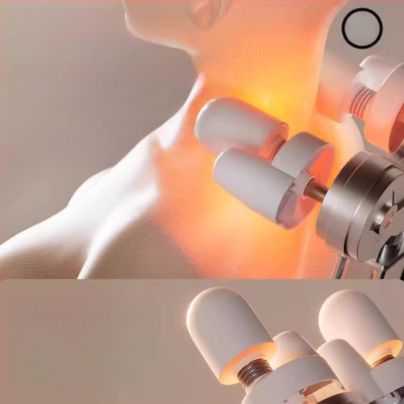 Jastučić za masažu vrata, leđa i struka — automatski masažni jastučić za stol, 6+ glavica, 3. stupanj, topli kompres, AC napajanje