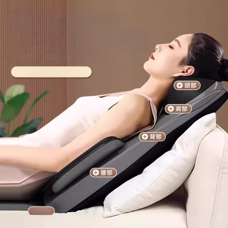 Jastučić za masažu vrata, leđa i struka — automatski masažni jastučić za stol, 6+ glavica, 3. stupanj, topli kompres, AC napajanje