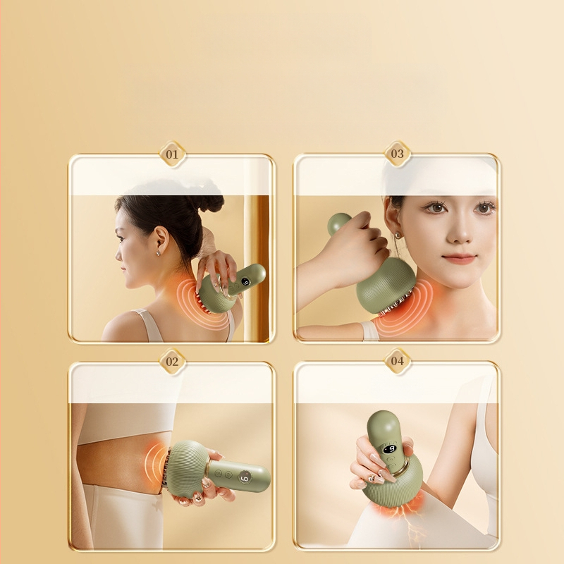 Minhuang KAMQ-0911-T Dispozitiv electric pentru gua sha, reîncărcabil, control cu buton, baterie 1800mAh