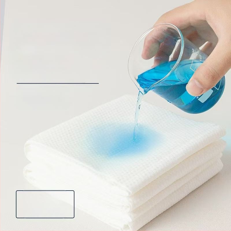 Neaustiniai grožio salono rankšluosčiai su logotipu, 70 g, plokščias mezgimas, įsisavinimas 0-5 s