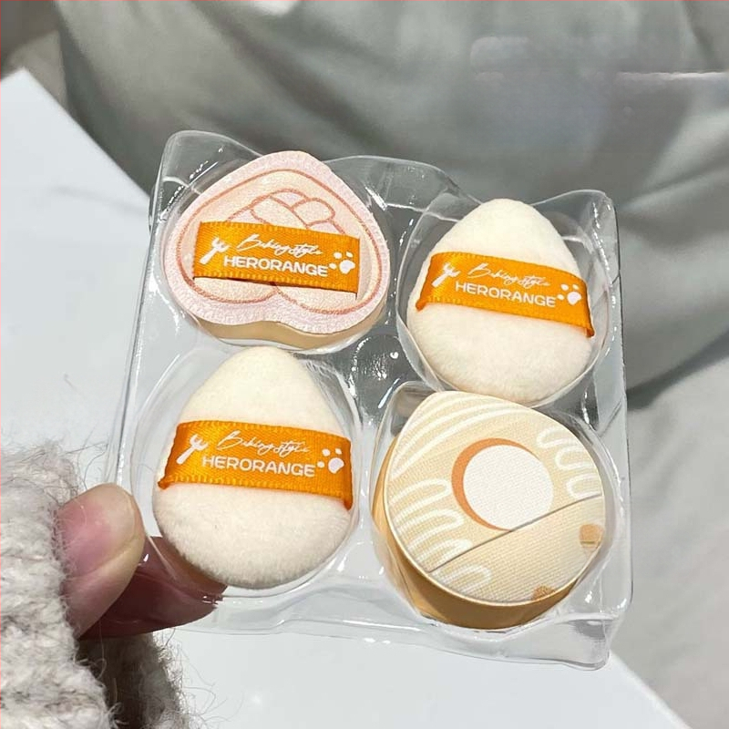 HERORANGE 5-dijelni set spužvica za puder s hidrofilnim poliuretanom – plišaste kapkovite oblike, nježne prema koži, za suhi i mokri puder