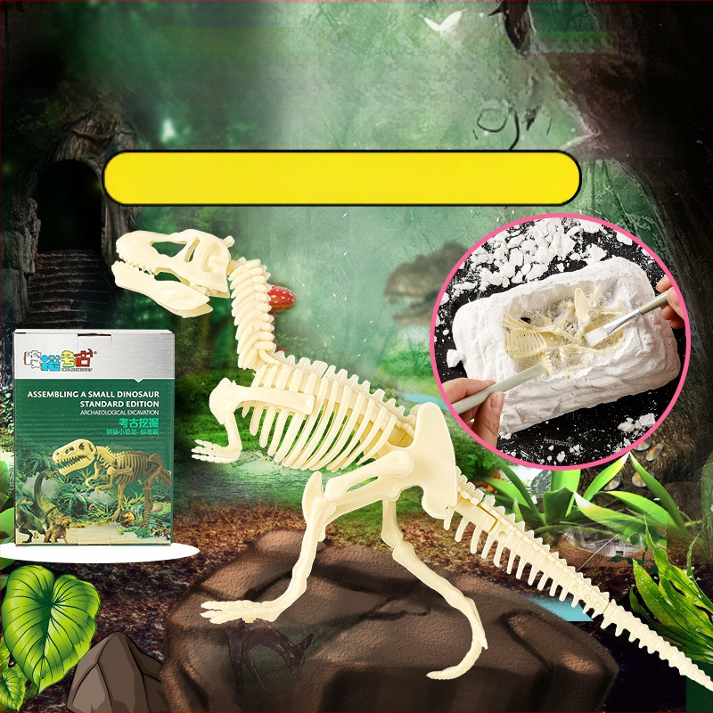 Plastmasas arheoloģiskā rotaļlieta dinozauru fosiliju izrakšanai – Tyrannosaurus Rex skeleta modelis izglītībai, kognitīvajai attīstībai, roku- acu koordinācijai, 14+