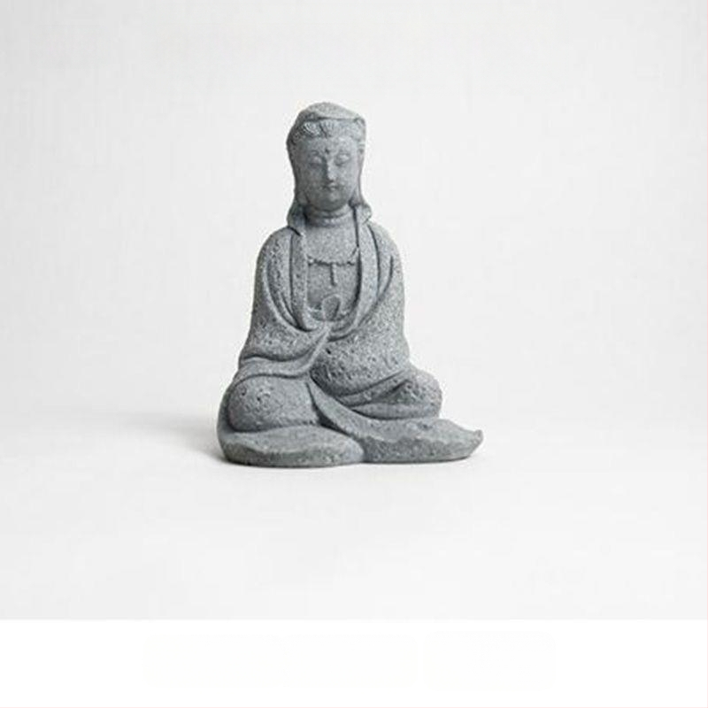 Μίνι άγαλμα Βούδα για ενυδρείο, διακοσμητικό πέτρινο Βούδα με Wenchang Pavilion, διακόσμηση βραχώδους κήπου