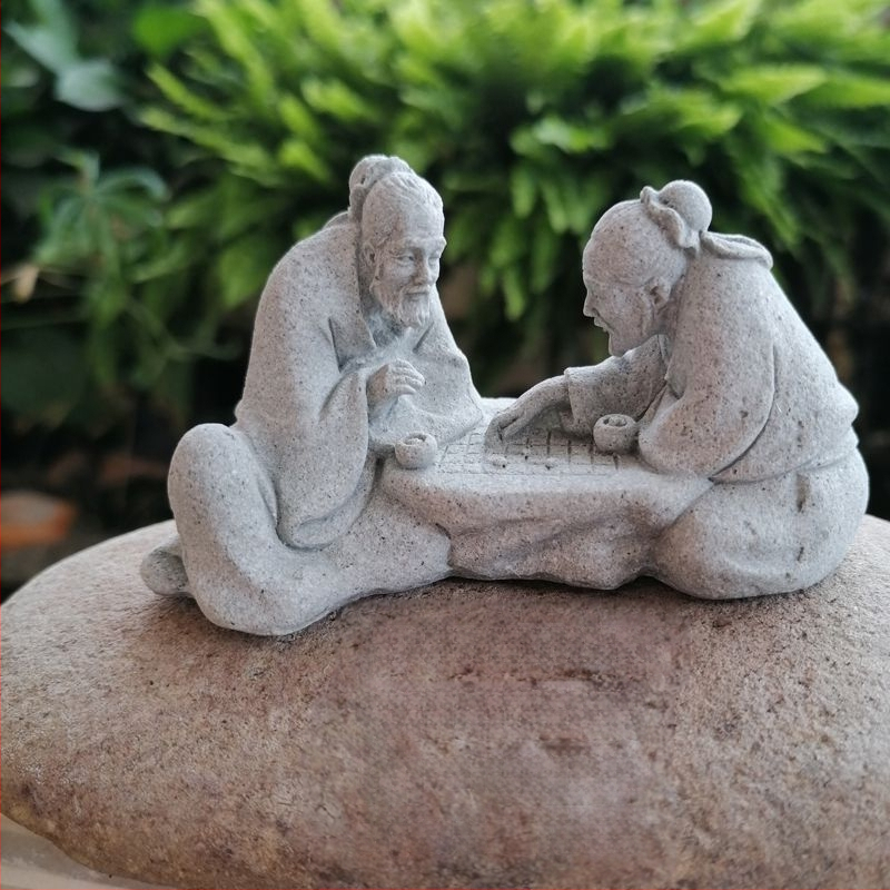 Μίνι άγαλμα Βούδα για ενυδρείο, διακοσμητικό πέτρινο Βούδα με Wenchang Pavilion, διακόσμηση βραχώδους κήπου