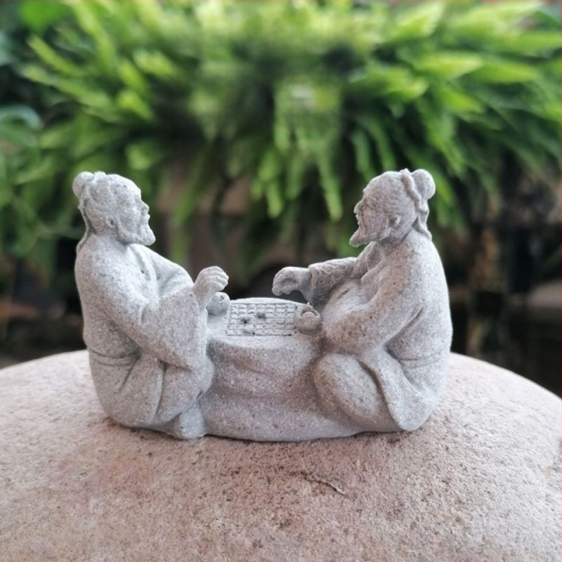 Μίνι άγαλμα Βούδα για ενυδρείο, διακοσμητικό πέτρινο Βούδα με Wenchang Pavilion, διακόσμηση βραχώδους κήπου