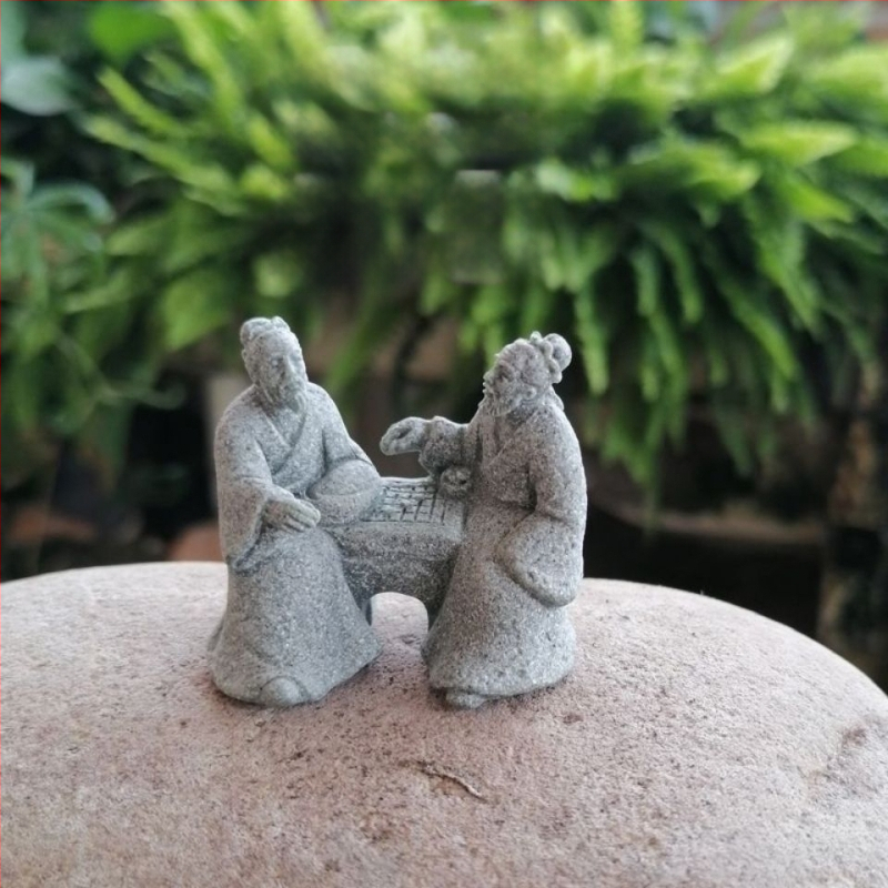 Μίνι άγαλμα Βούδα για ενυδρείο, διακοσμητικό πέτρινο Βούδα με Wenchang Pavilion, διακόσμηση βραχώδους κήπου