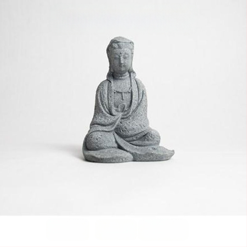 Μίνι άγαλμα Βούδα για ενυδρείο, διακοσμητικό πέτρινο Βούδα με Wenchang Pavilion, διακόσμηση βραχώδους κήπου