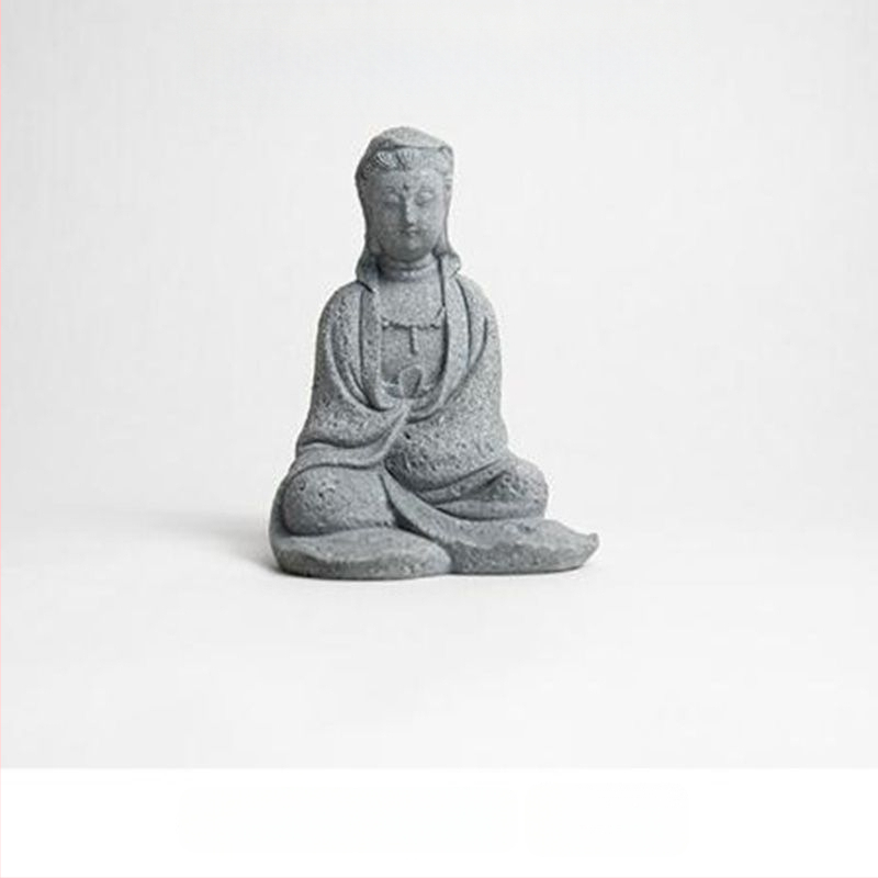 Μίνι άγαλμα Βούδα για ενυδρείο, διακοσμητικό πέτρινο Βούδα με Wenchang Pavilion, διακόσμηση βραχώδους κήπου