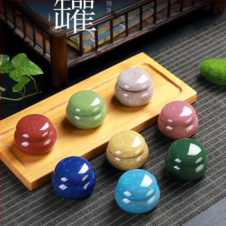 Zománc kerámia tárolóedény, többfunkciós tea- és kozmetikai tárolásra, lezárható, Lanxing Ceramics, modern letisztult stílus, testreszabható minta