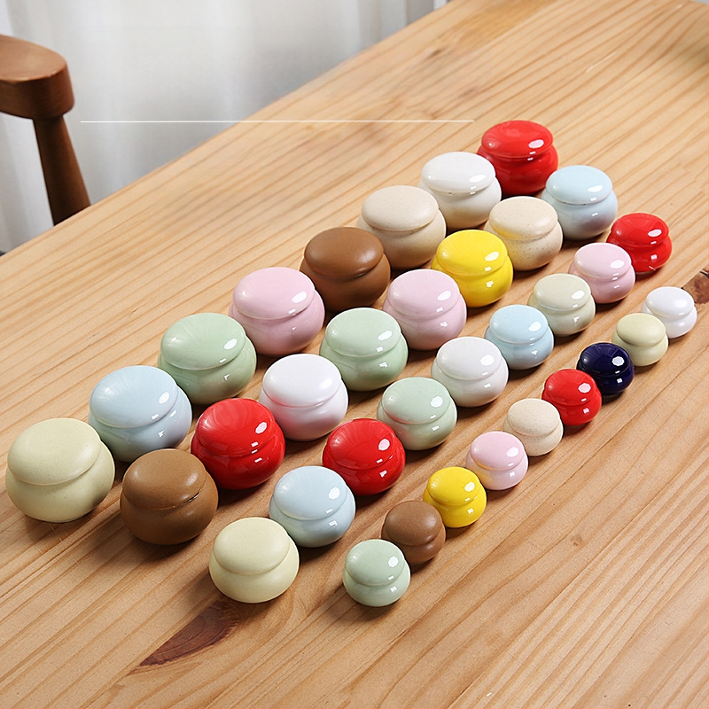 Zománc kerámia tárolóedény, többfunkciós tea- és kozmetikai tárolásra, lezárható, Lanxing Ceramics, modern letisztult stílus, testreszabható minta